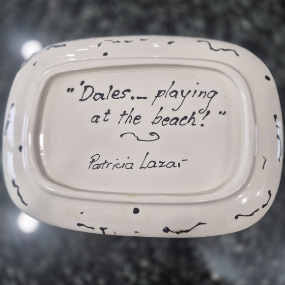 Artistic Dog-Themed Ceramic Tray By Canadian Artist Patricia Lazar - Picture 2 of 10